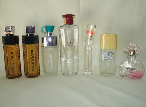 Lote De 7 Frascos Vacíos De Perfumes Importados Con Tapa