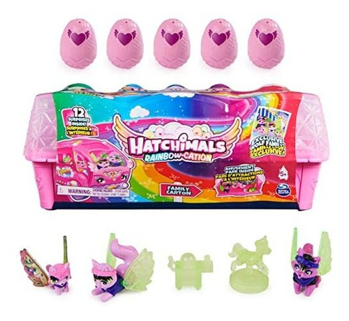 Hatchimals Colleggtibles, Familia Lobo Arcoiris Con Sorpresa