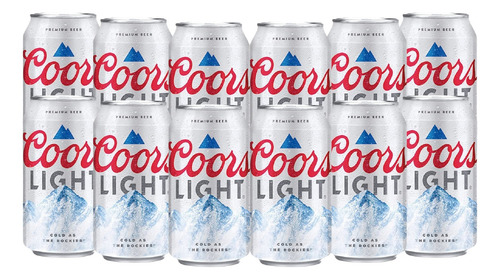 Cerveza Coors Light 24 Pack Lata 473 Ml Refrescante Y Suave