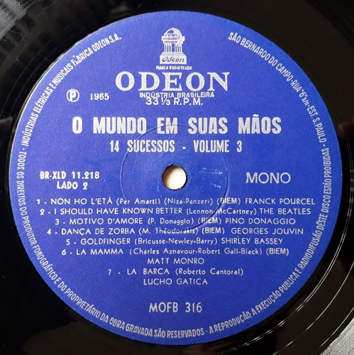 Lp Beatles O Mundo Em Suas Mãos I Feel Fine Vol. 3 Mono 1965 (Usado)