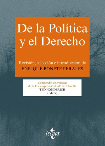 De La Polãâtica Y El Derecho, De Vv Aa. Editorial Tecnos, Tapa Blanda En Español
