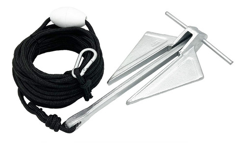 Kit Ancora 2,5kg Danforth Galvanizada Fogo Jet-ski Caiaque