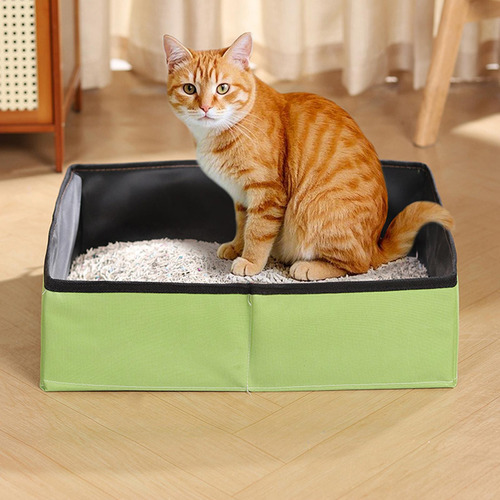 Cama Para Mascotas, Bandeja De Arena Abierta, Verde S