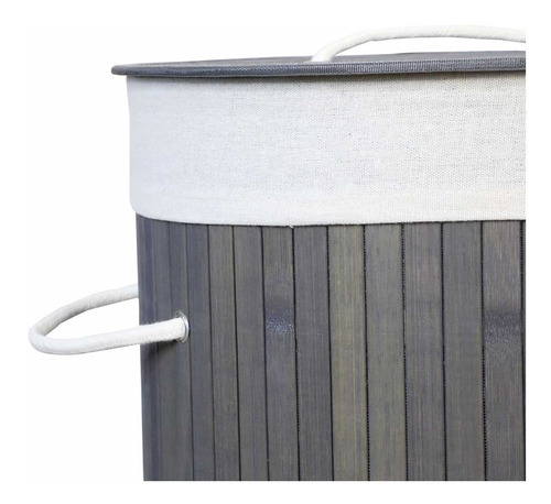 Imagen 4 de 9 de Canasto Cesto Tacho Reciclaje Juguete Ropa Bambu Tapa Grande