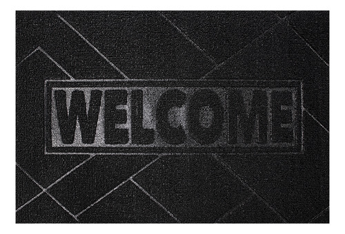 Tapete De Entrada Dib Relief Medida 40x60 Cm Ancho 40 Cm Color Negro Diseño De La Tela Welcome Largo 60 Cm