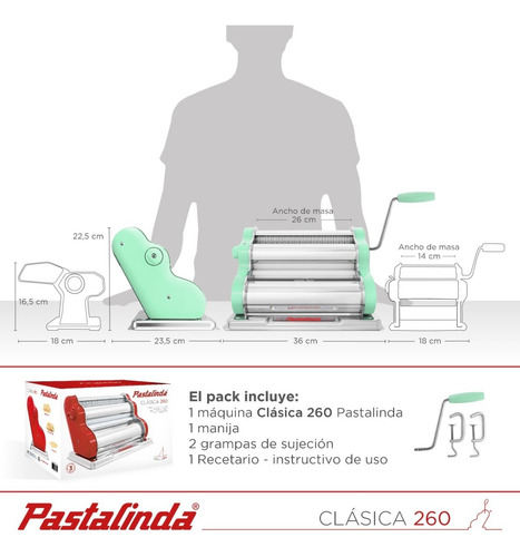 Pastalinda Máquina Clásica 260 Verde Pastel