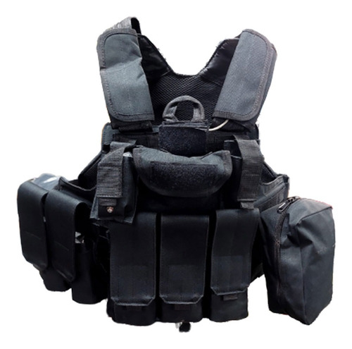 Imagen 2 de 7 de Chaleco Tactico Ciras Negro Airsoft Militar Policial