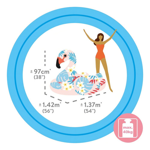 Flotador Inflable Flamenco Playa Tropical Intex 57559