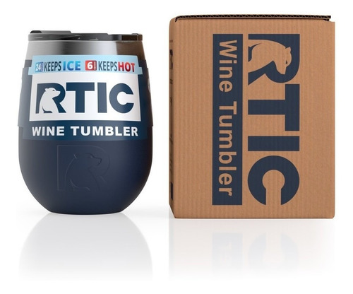 Vaso Rtic Para Vino, Navy Matte Con Tapa, 10oz Pc