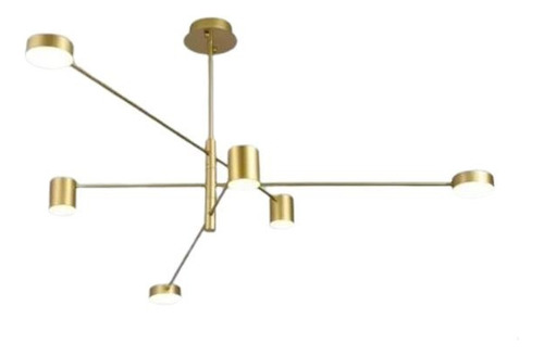 Lámpara Techo Colgante Industrial Moderna Gold 6 Led