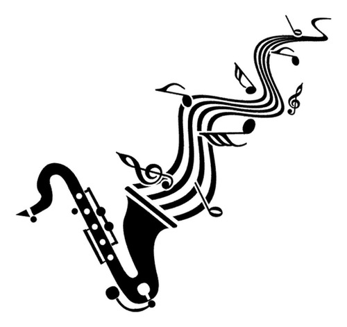 Vinilo Decorativo Saxofón Pentagrama