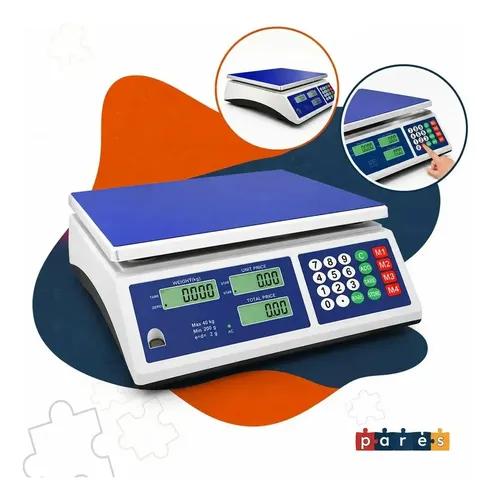 Balança Digital Eletrônica Comercial 40kg Precisão Comercio Loja Feira Mercado Azul Var