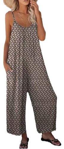 Women's Printed Jumpsuits Casual Wide Leg Pants