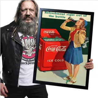 Poster Quadro Com Moldura Coca Cola 11 A2 60x42cm