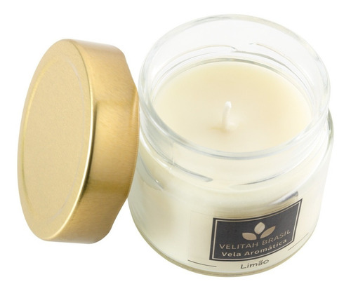 Imagem 2 de 4 de Vela Aromática Premium Limão 140g 30h Aromatizada Perfumada