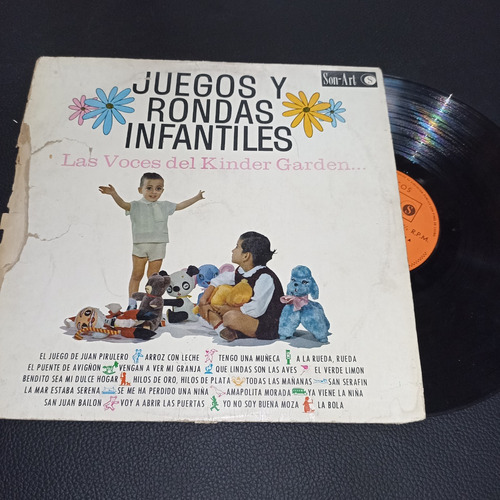 Juegos Y Rondas Infantiles Lp Vinil Las Voces Del Kinder Gar