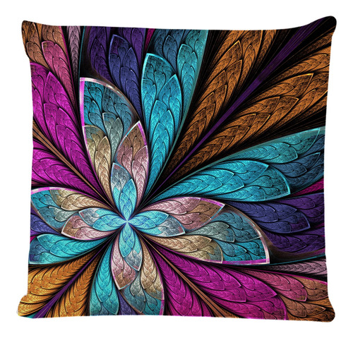 Funda Almohada Cuadrada Decorativa Pluma Colorida Para Sofa