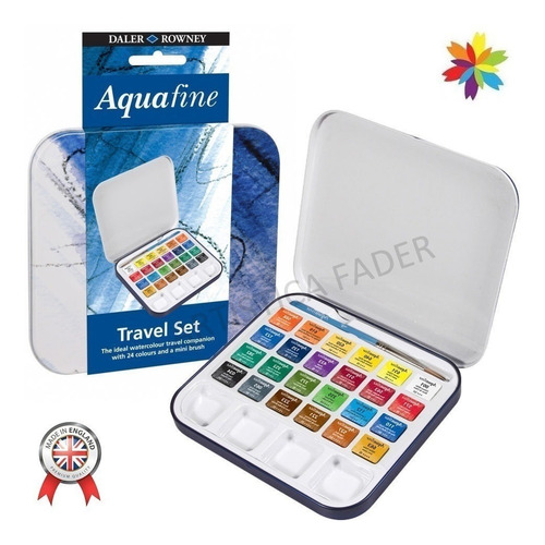 Imagen 1 de 4 de Caja Acuarelas Daler Rowney Aquafine X 24 Past Barrio Norte