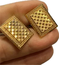 Comprar Par Gemelos Enchapados Oro 18k Luli Antiguo Damero Panther 2