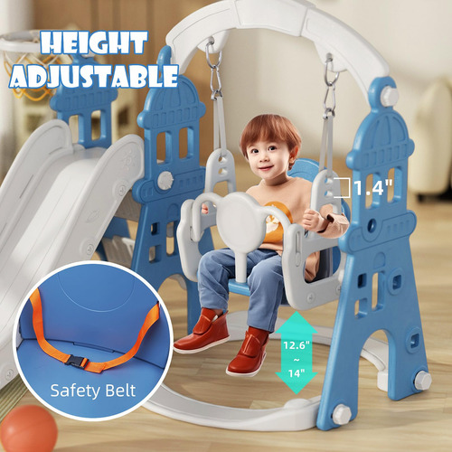 Juego De Toboganes Y Columpios Para Niños Pequeños De 1 A 3