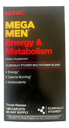 Gnc Vitaminas Mega Men Energy & Metabolism 180 Unidades