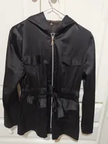 Comprar Campera Negra Mujer, Liviana. Media Estación. Small Amplio