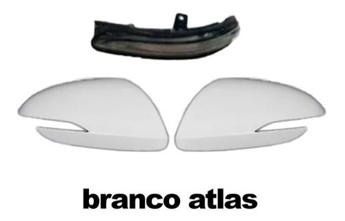 Imagem 2 de 4 de Kit Capa Retrovisor Com Pisca Branco Atla Tragial Hb20 +2020