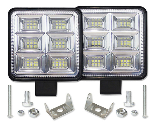 Par De Faros Cuadrados 36 Leds Tunelight 142w Auto/jeep/4x4