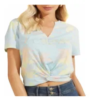 Comprar Guess Embellished Twist-hem Co Shadow Palms Print Top P\u002Fdama