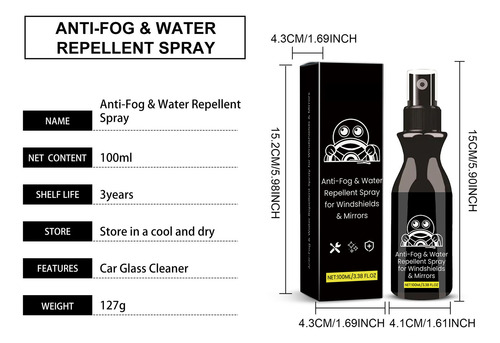 Spray Impermeable De 100 Ml Para Cristal De Coche, Resistent