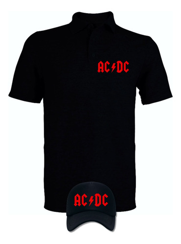 Camiseta Ac-dc Tipo Polo Obsequio Gorra