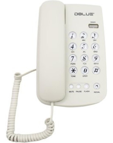 Teléfono De Mesa O Pared Dblue Dbtl301 Color Blanco