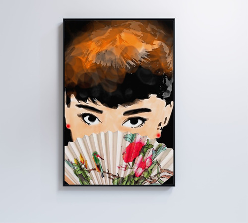 Quadro  Audrey Hepburn 40x60 Tipo De Impressão Tecido Canvas