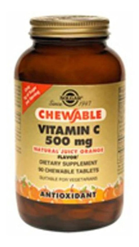 Vitamina C Masticable 500 mg (naranja) 90 tab Paquete De 3