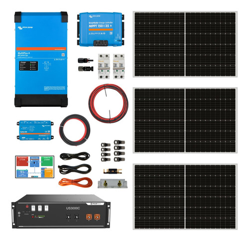 Kit Solar Off Grid Ups 220v 4,8kwh X Día 3kva Mppt 35a Litio