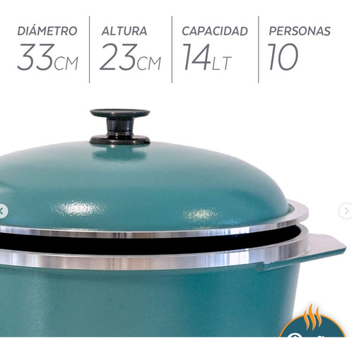 Cacerola Olla Pucherona 14 L Doña Tina Con Antiadherente Aqua