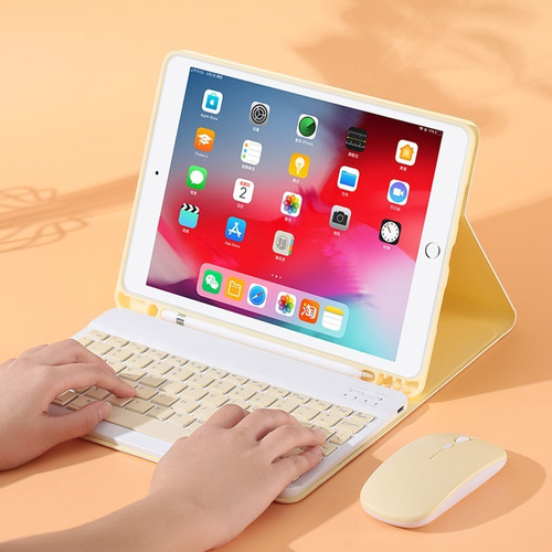 Funda Con Teclado Y Mouse Bluetooth Recargables Para iPad 5