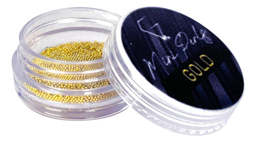 Mini Balines 0.4mm Caviar Para Decoración De Uñas Color Oro