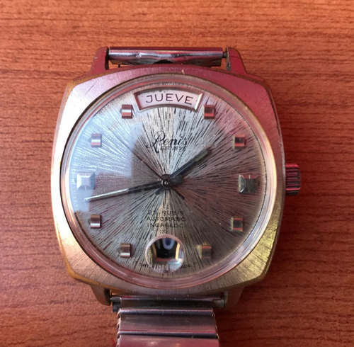 Raro Reloj Vintage Renis Doble Fecha Automático