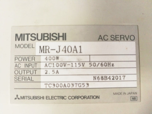 Imagen 4 de 5 de Kit Mitsubishi Servo Motor Ha-fe43 - Driver Mr J40a1 -cables