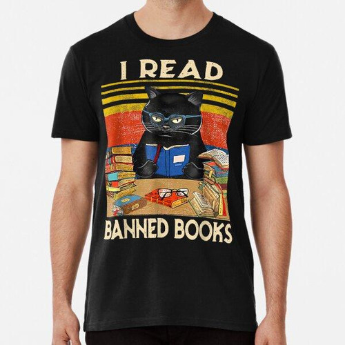 Remera Cat I Read Libros Prohibidos Libro De Lectura De Rato