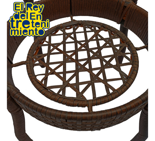 Juego De Jardin Mesa + 4 Sillas Simil Rattan Exterior El Rey
