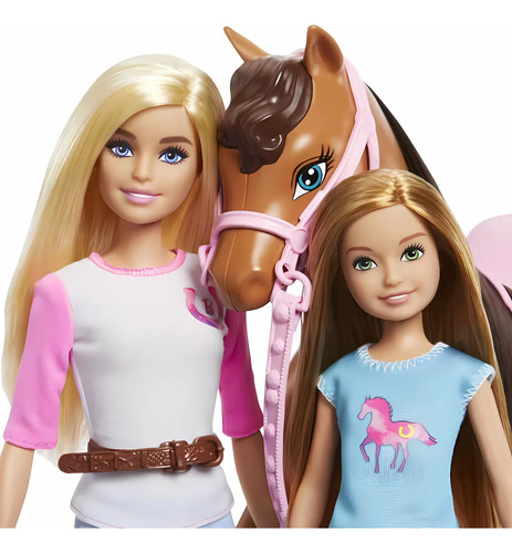Boneca Barbie E Stacie Com Cavalo Aulas De Montaria Mattel