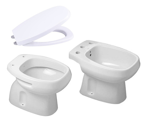 Inodoro Corto Bidet 3 Aguj Asiento Amortiguado Monaco Roca