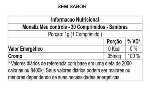 Monaliz Meu Controle Sanibras - Loja do Suplemento