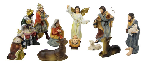 Norrclp Nativity - Juego De 11 Figuras De Resina De Beln Par