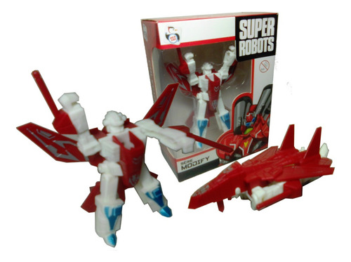 Boneco Raro Robô Vira Avião Super Robot Cyberpunk Tokusatsu