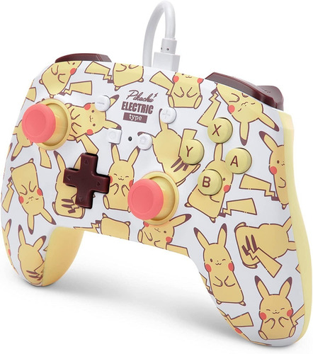 Control Para Nintendo Switch Alambrico Marca Powera Pikachu