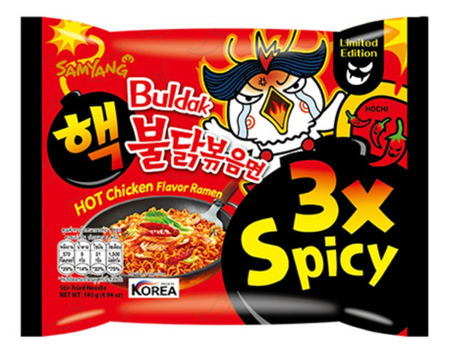 Ramen Coreano Buldak Hot Chicken 3x Triple Picante 4 Piezas