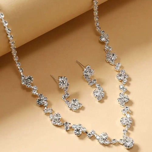Yevo Conjunto De Joya Collar Aretes Pulsera Para Boda Novia